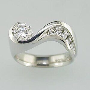 ✨925 Silver Plated Unique Design CZ Wedding Ring for Women, MARR9432